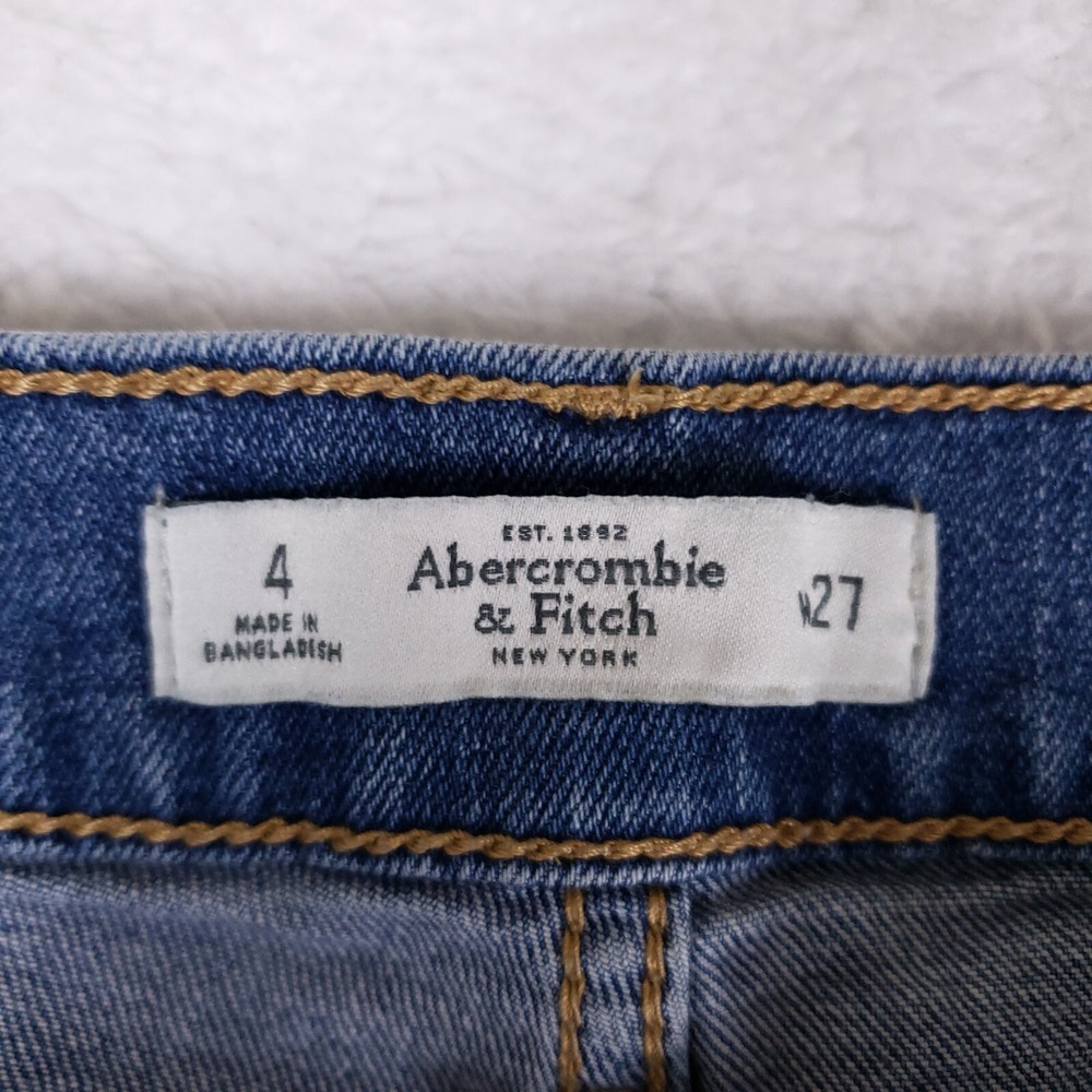 Abercrombie Fitch Distressed Jean Shorts Rolled Hem Casual Grunge Women Size 4 - Picture 6 of 9